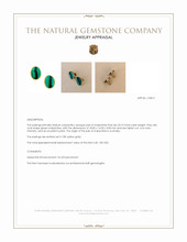 23.10 Ct.Tw.Total Carat Weight Malachite Studs Earrings, 18K Yellow Gold Appraisal