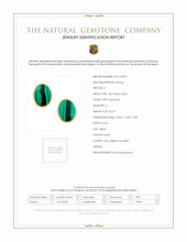 23.10 Ct.Tw. Malachite Studs Earrings, 18K Yellow Gold Scan Report