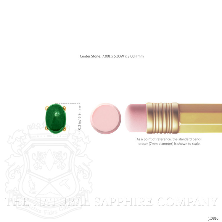 2.96 Ct.Tw. Malachite Studs Earrings, 14K Yellow Gold