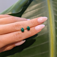 2.96 Ct.Tw. Malachite Studs Earrings, 14K Yellow Gold Life Style