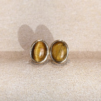 Tiger Eye 18K Yellow Gold earring