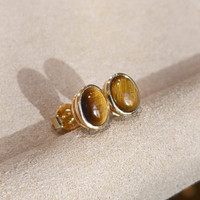 1.87 Ct.Tw. Tiger's Eye Studs Earrings, 18K Yellow Gold Image