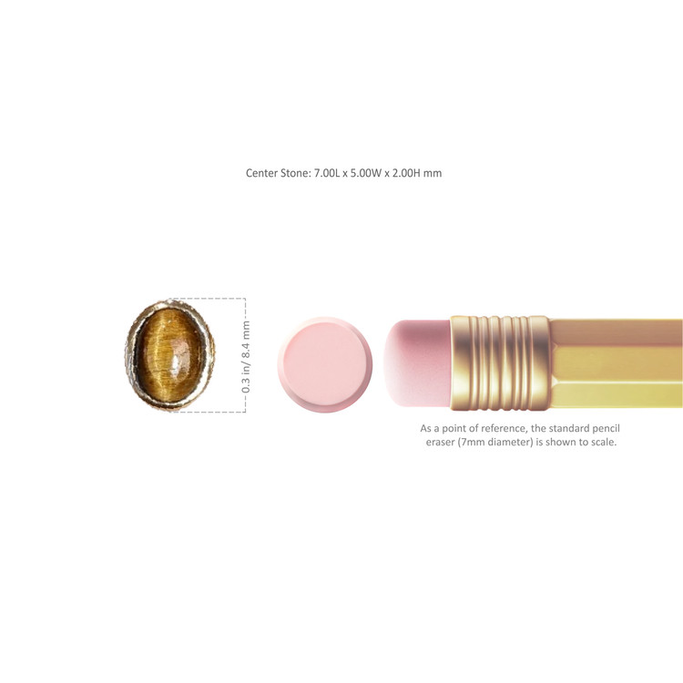 1.87 Ct.Tw. Tiger's Eye Studs Earrings, 18K Yellow Gold