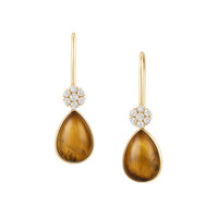 Tiger's Eye 14K Yellow Gold earring
