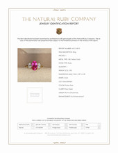 2.98 Ct. Ruby Natural Diamond Three Stone Ring, 18K Yellow Gold Scan Report
