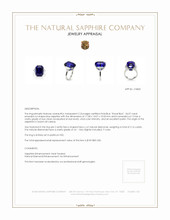 24.07 Ct. Blue Sapphire and Natural Diamond Three Stone Ring, Platinum 950 Appraisal