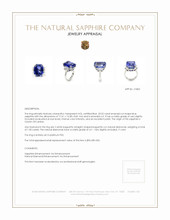 20.52 Ct. Blue Sapphire and Natural Diamond Three Stone Ring, Platinum 950 Appraisal