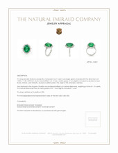 6.67 Ct. Emerald Natural Diamond Pave Ring, Platinum 950 Appraisal