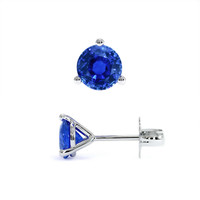 1.75&nbsp;Ct.Tw.Total Carat Weight Blue Sapphire Studs Earrings, 14K White Gold Image