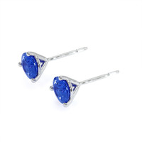 1.75&nbsp;Ct.Tw.Total Carat Weight Blue Sapphire Studs Earrings, 14K White Gold Image