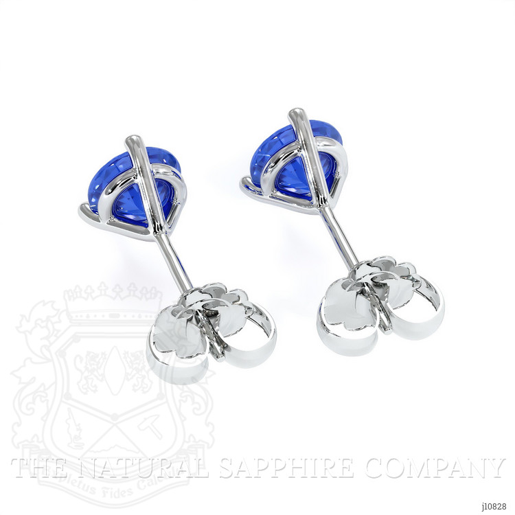 1.75 Ct.Tw. Blue Sapphire Studs Earrings, 14K White Gold