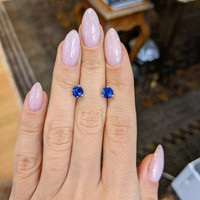 1.75&nbsp;Ct.Tw.Total Carat Weight Blue Sapphire Studs Earrings, 14K White Gold Life Style