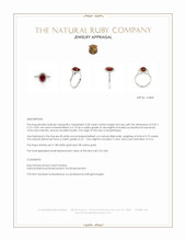 2.39 Ct. Ruby and Natural Diamond Pave Ring, 18K White & Yellow Appraisal