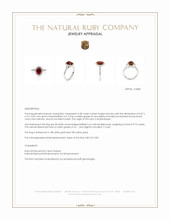 2.39 Ct. Ruby and Natural Diamond Pave Ring, 18K White & Yellow Appraisal