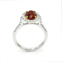 2.39 Ct. Ruby Natural Diamond Pave Ring, 18K White & Yellow Image