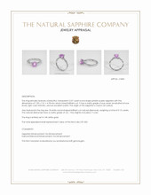 2.07 Ct. Pinkish Purple Sapphire and Natural Diamond Pave Ring, 14K White Gold Appraisal