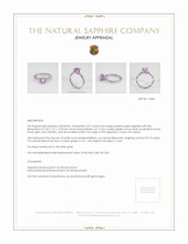 2.07 Ct. Pinkish Purple Sapphire and Natural Diamond Pave Ring, 14K White Gold Appraisal