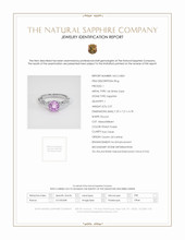 2.07 Ct. Pinkish Purple Sapphire and Natural Diamond Pave Ring, 14K White Gold Scan Report