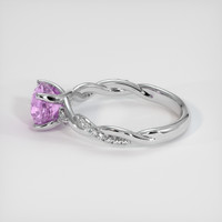 2.07 Ct. Pinkish Purple Sapphire and Natural Diamond Pave Ring, 14K White Gold Image