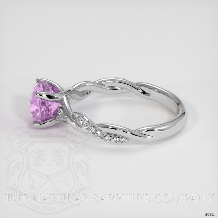 2.07 Ct. Pinkish Purple Sapphire and Natural Diamond Pave Ring, 14K White Gold