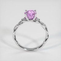 2.07 Ct. Pinkish Purple Sapphire and Natural Diamond Pave Ring, 14K White Gold Image