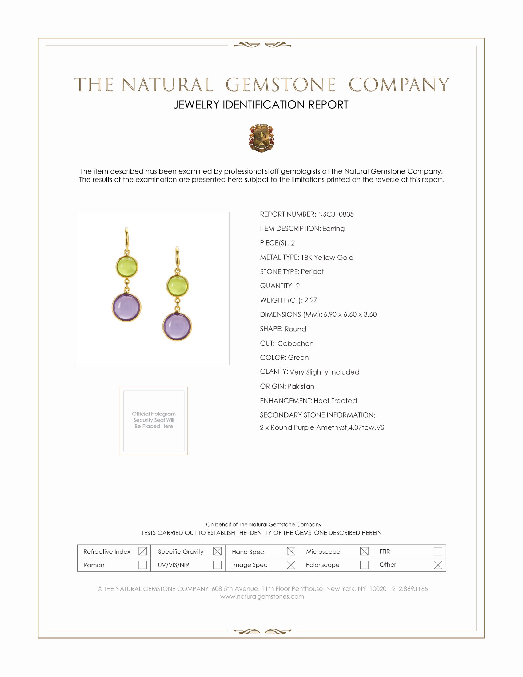 6.34 Ct.Tw. Amethyst Bezel Earrings, 18K Yellow Gold