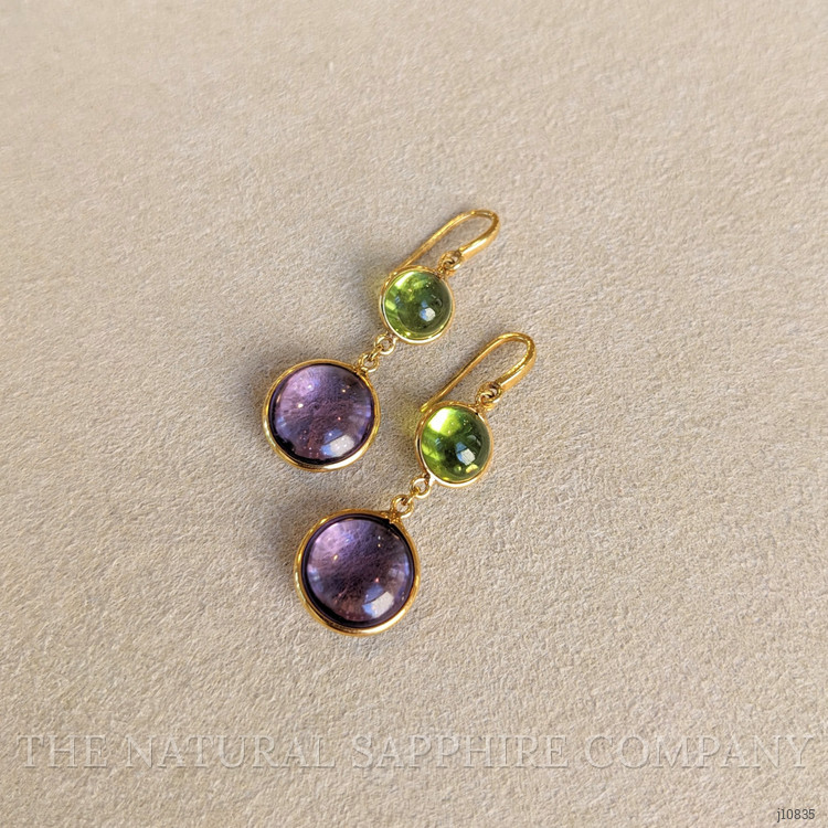 6.34 Ct.Tw. Amethyst Bezel Earrings, 18K Yellow Gold