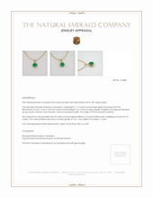 1.12 Ct. Emerald Natural Diamond Pave Pendant, 18K Yellow Gold Appraisal