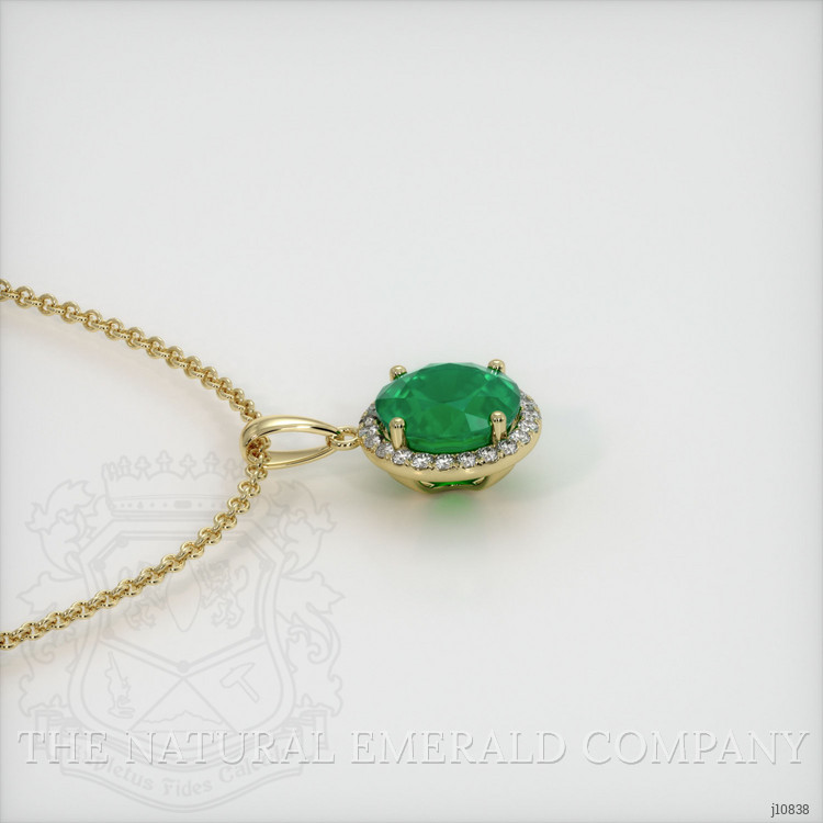 1.12 Ct. Emerald Natural Diamond Pave Pendant, 18K Yellow Gold