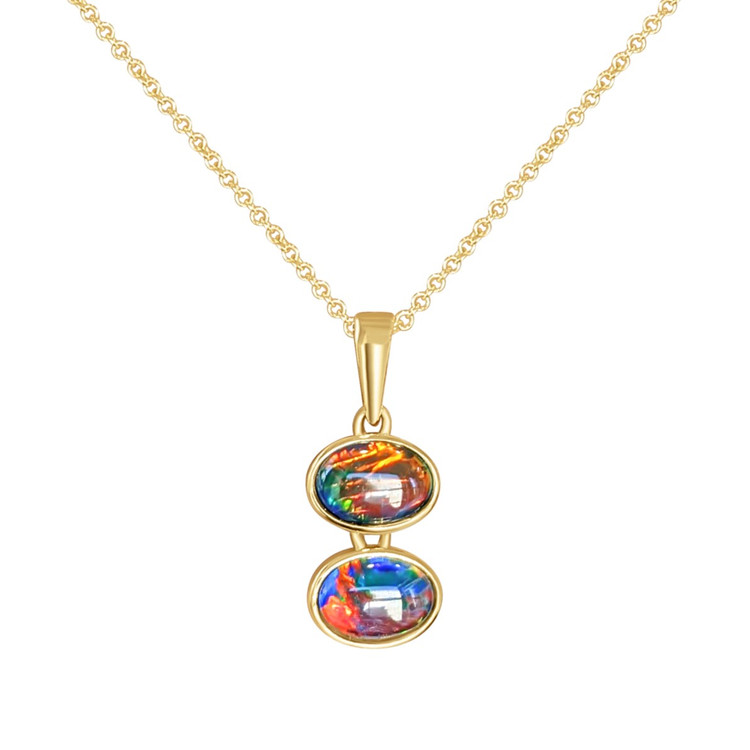 1.36 Ct. Opal Bezel Pendant, 14K Yellow Gold