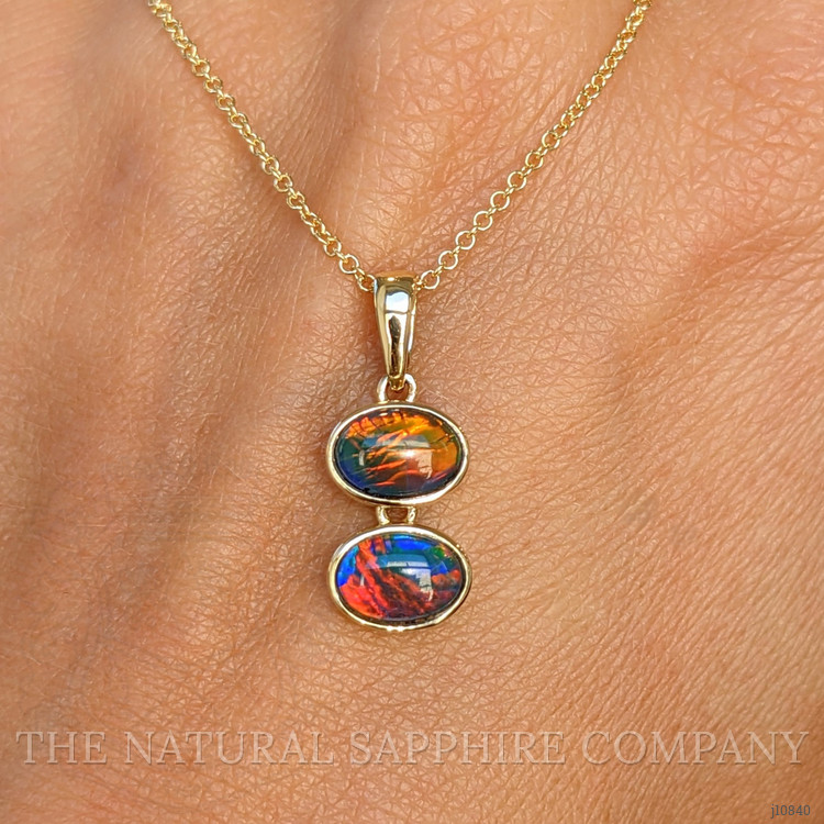 1.36 Ct. Opal Bezel Pendant, 14K Yellow Gold