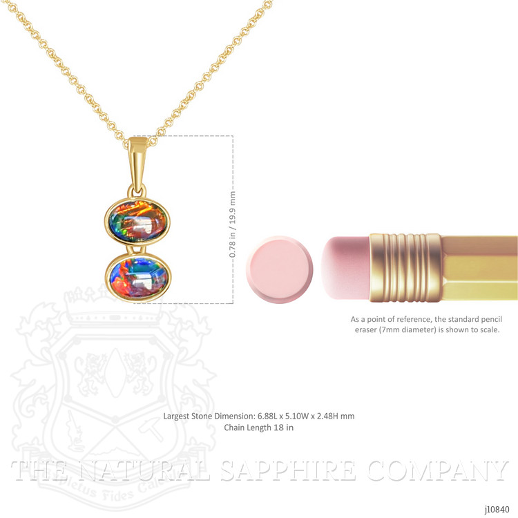 1.36 Ct. Opal Bezel Pendant, 14K Yellow Gold