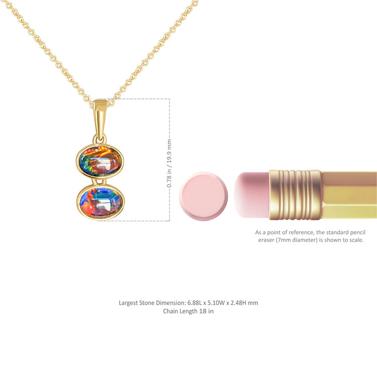 1.36 Ct. Opal Bezel Pendant, 14K Yellow Gold