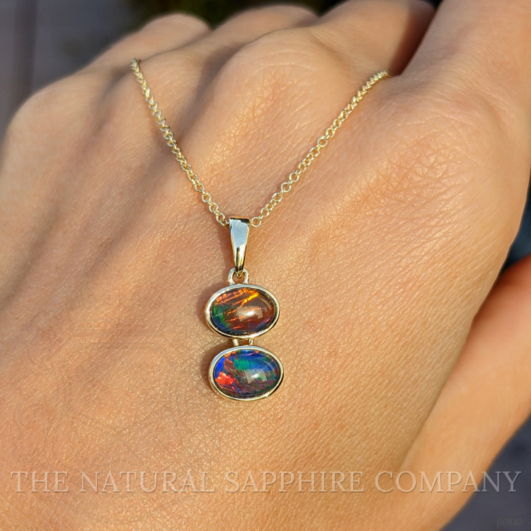 1.36 Ct. Opal Bezel Pendant, 14K Yellow Gold