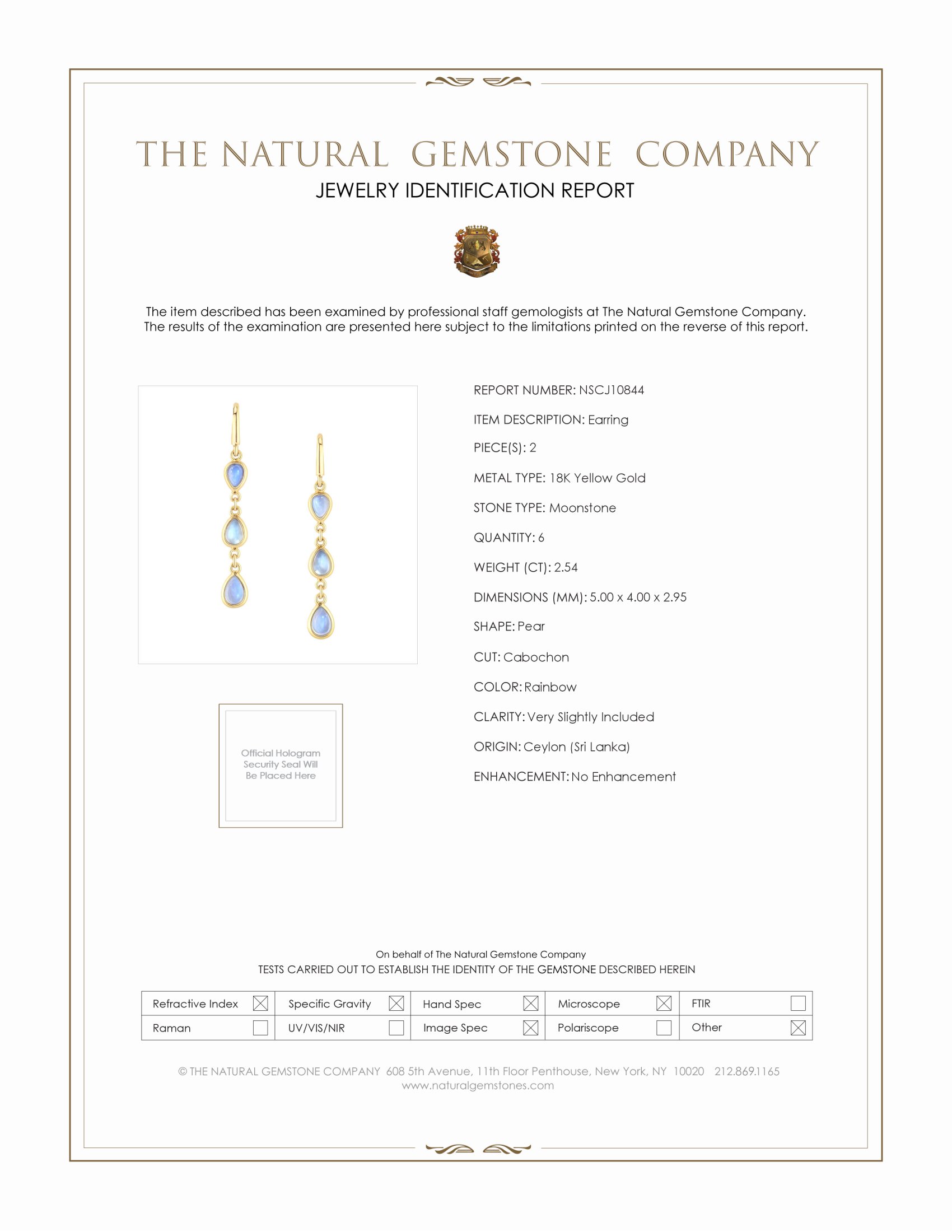 2.54 Ct.Tw. Moonstone Bezel Earrings, 18K Yellow Gold