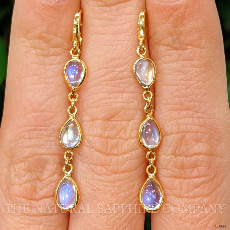 2.54 Ct.Tw. Moonstone Bezel Earrings, 18K Yellow Gold