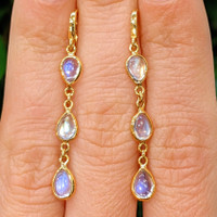 2.54 Ct.Tw. Moonstone Bezel Earrings, 18K Yellow Gold Image