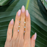 2.54 Ct.Tw. Moonstone Bezel Earrings, 18K Yellow Gold Life Style