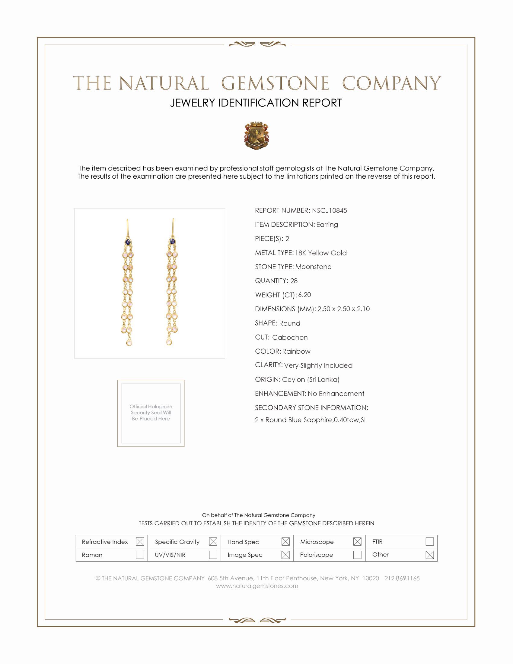 6.60 Ct.Tw. Moonstone Bezel Earrings, 18K Yellow Gold