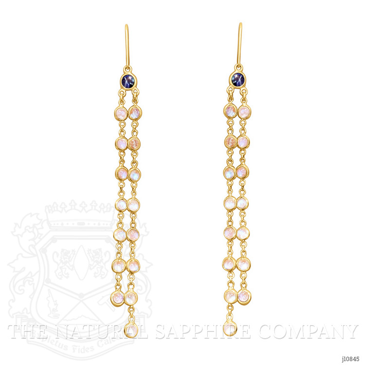 6.60 Ct.Tw. Moonstone Bezel Earrings, 18K Yellow Gold