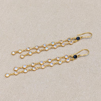 6.60 Ct.Tw. Moonstone Bezel Earrings, 18K Yellow Gold Image