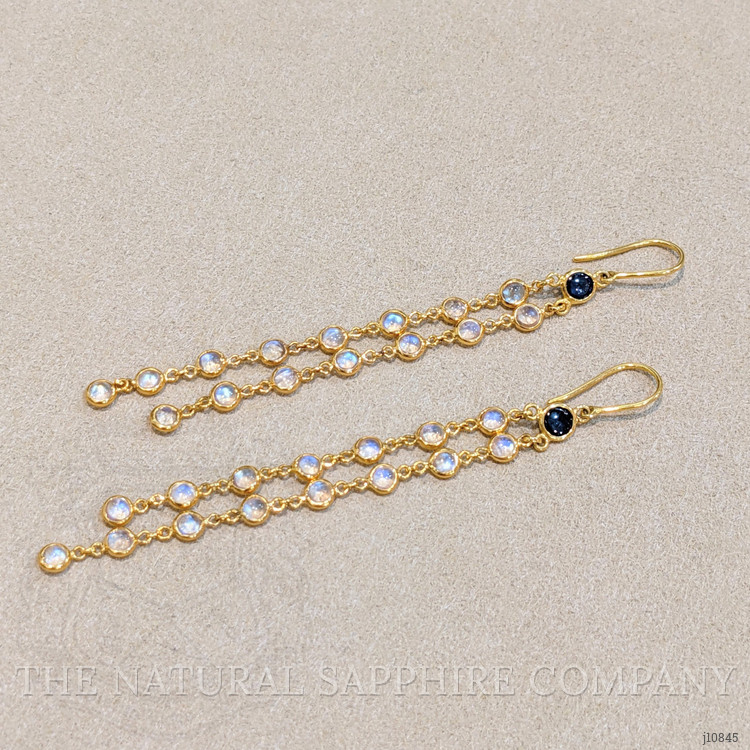 6.60 Ct.Tw. Moonstone Bezel Earrings, 18K Yellow Gold