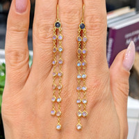 6.60 Ct.Tw. Moonstone Bezel Earrings, 18K Yellow Gold Image