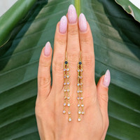 6.60 Ct.Tw. Moonstone Bezel Earrings, 18K Yellow Gold Life Style