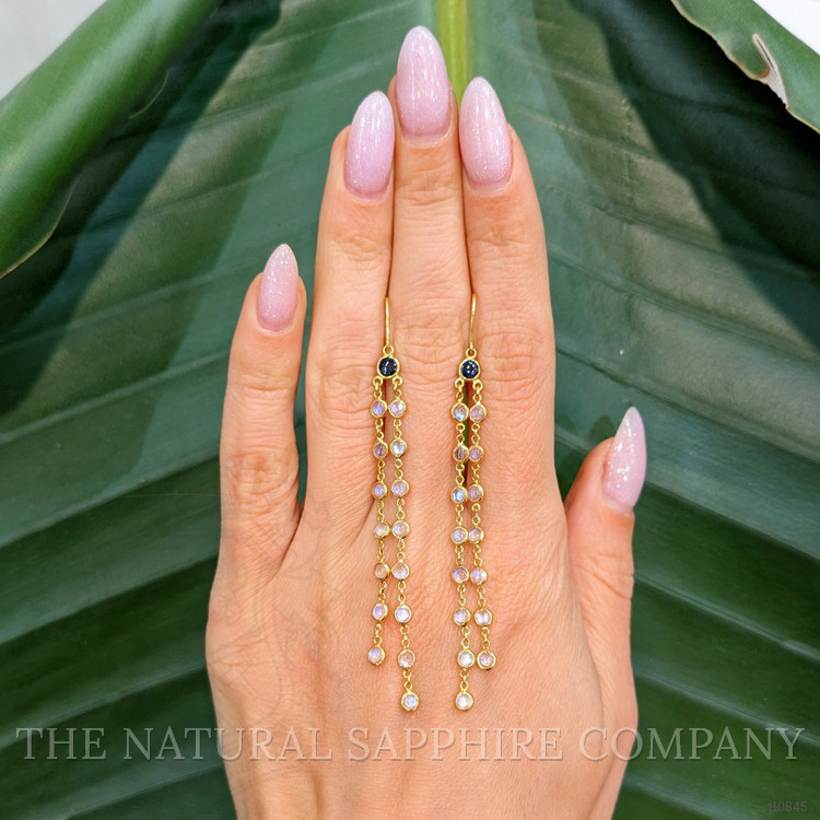 6.60 Ct.Tw. Moonstone Bezel Earrings, 18K Yellow Gold