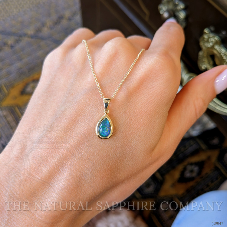 0.70 Ct. Opal Bezel Pendant, 14K Yellow Gold