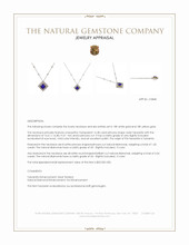 16.38 Ct. Violet Tanzanite and Natural Diamond Pave Necklace, 18K White & Yellow Appraisal