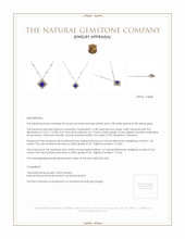 16.38 Ct. Tanzanite Natural Diamond Pave Necklace, 18K White & Yellow Appraisal
