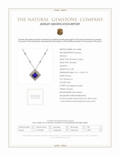 16.38 Ct. Tanzanite Natural Diamond Pave Necklace, 18K White & Yellow Scan Report