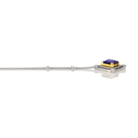 16.38 Ct. Tanzanite Natural Diamond Pave Necklace, 18K White & Yellow Image